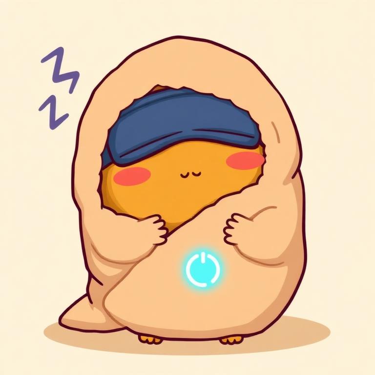 Sleep Mode Spud character illustration